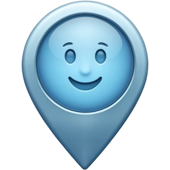 Soft blue location pin emoji