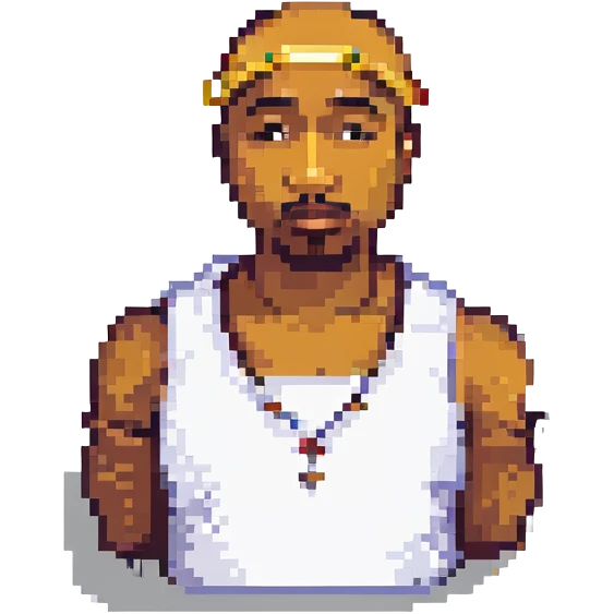 2Pac в полный рост, no background emoji