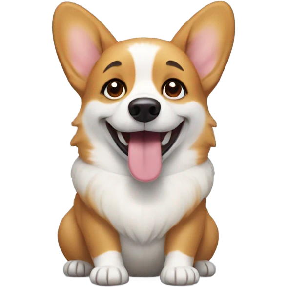 Happy corgi emoji