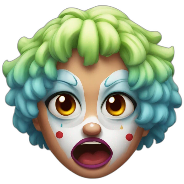 angry clown girl in a fury emoji