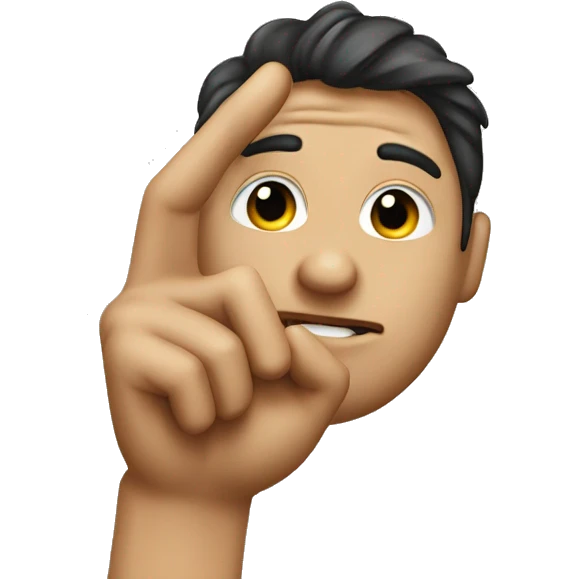 A Face holding up an L sign on his forehead with his fingers  emoji