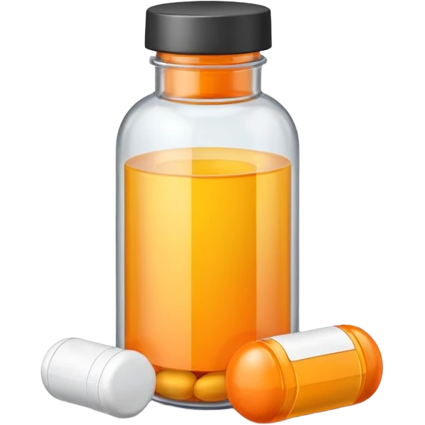 prescription pills bottle plastic yellow orange emoji