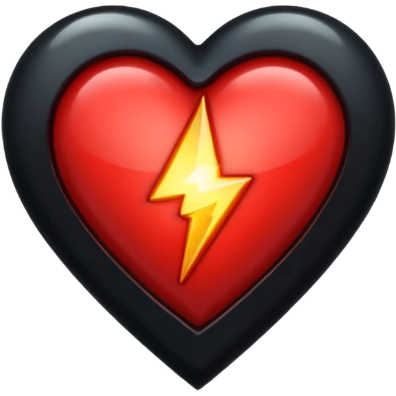 heart with black and red lightning emoji
