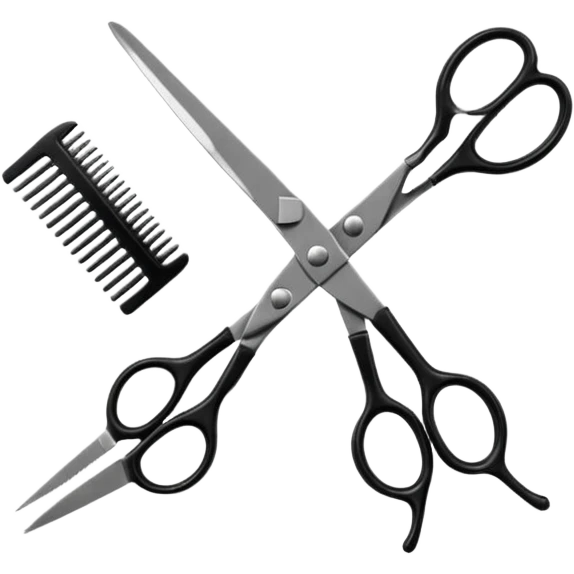 barber shop, scissors & comb. emoji