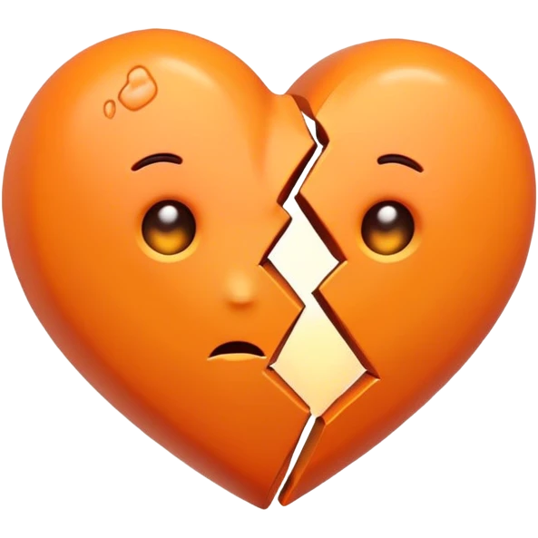 broken heart in orange color emoji