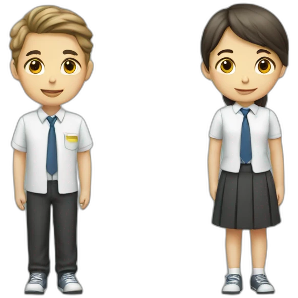 Primary school boy and girl emoji