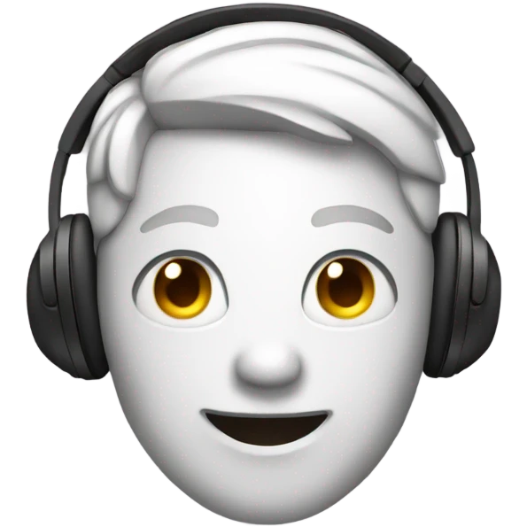 regular smile emoji with headphones  emoji