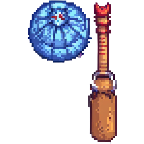 Bludger ball and Beater's bat from Harry Potter's Quidditch in pixel art style emoji