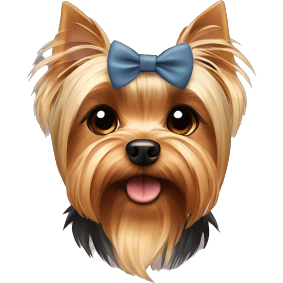 yorkshire terrier with a bow emoji