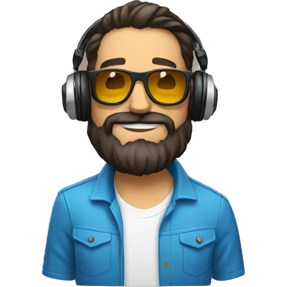 Dj con barba y gafas emoji