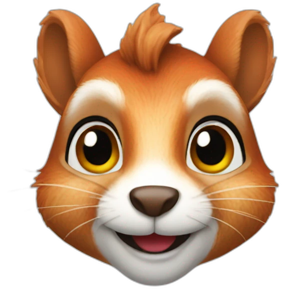 squirrel with bright makeup emoji