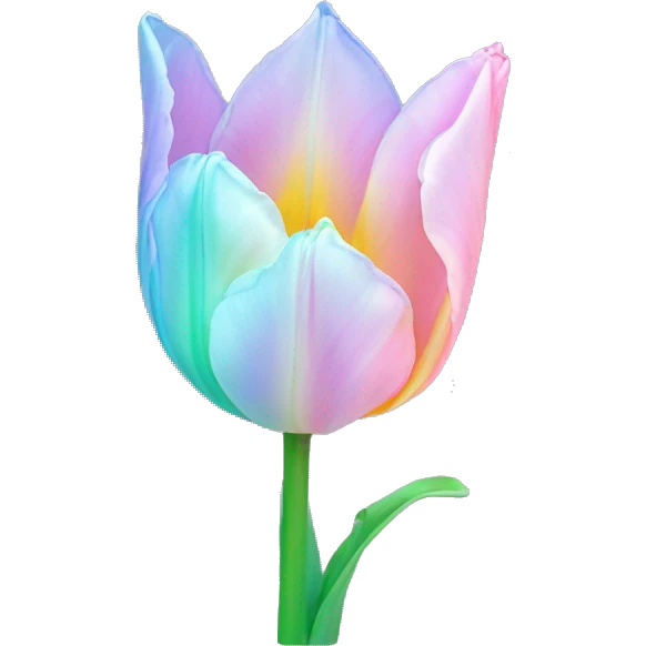 Pale pastel holographic tulip emoji