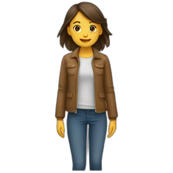 Fille qui lève les deux main vers la droite emoji