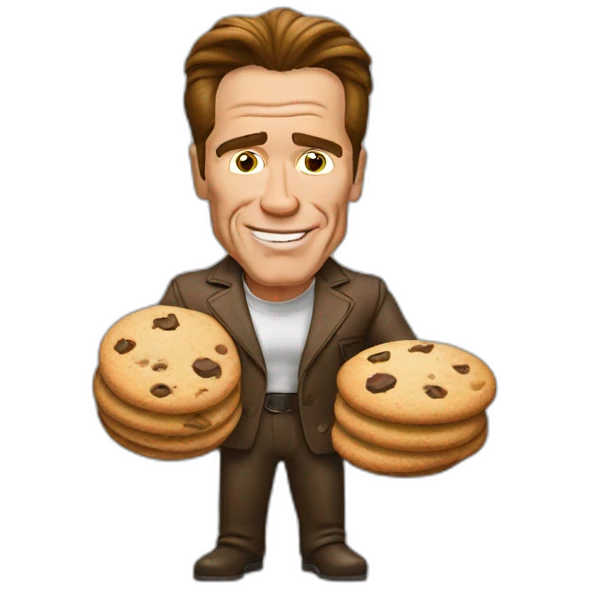 arnold schwarzenegger with cookies emoji