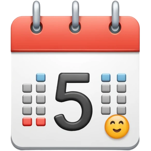 calendario de uma folha de numero 5 emoji