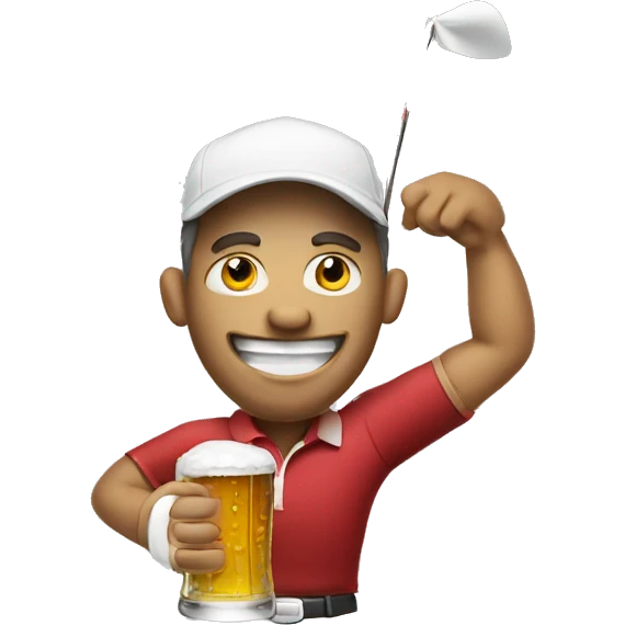 Golfer with a beer emoji