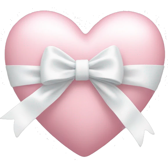 Pastel pink heart with white bow emoji
