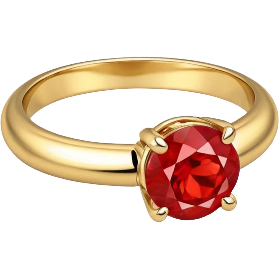 white jewelry ring with red stone emoji