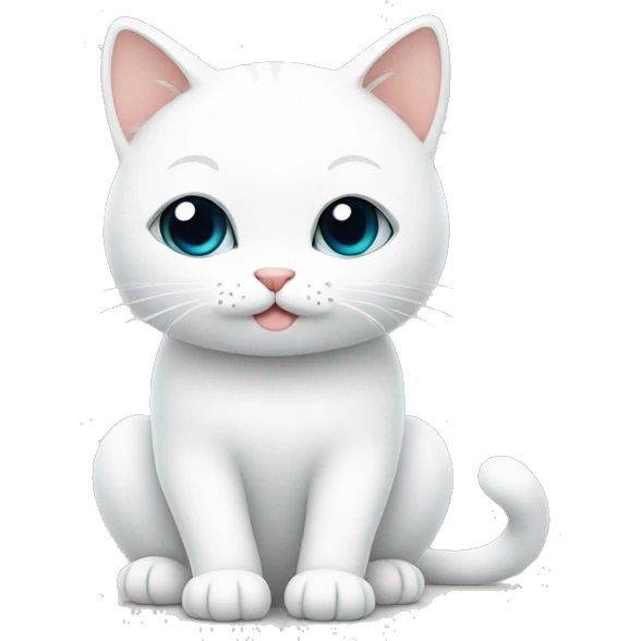 cute white minimalistic cat warms its paws emoji