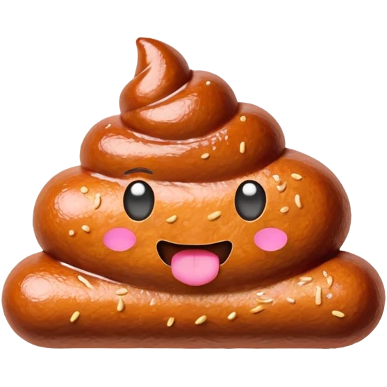 kawaii poop EMOJI made of SPAM MEAT emoji