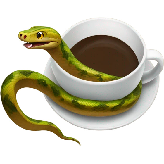 snake sipping a coffee emoji
