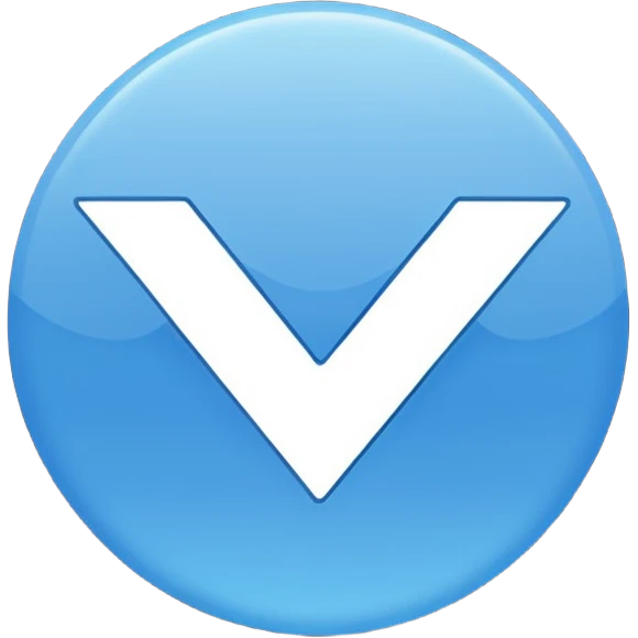 Mavi yuvarlak içinde beyaz tik emoji