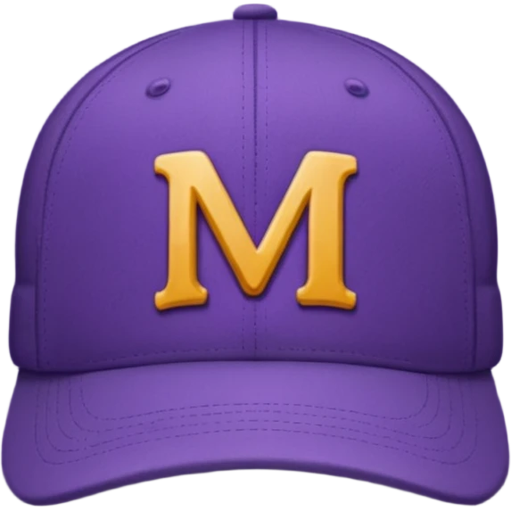 purple cap with letter m on it emoji