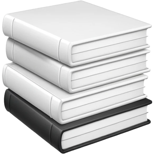 stack of white emoji-like booksbooks emoji