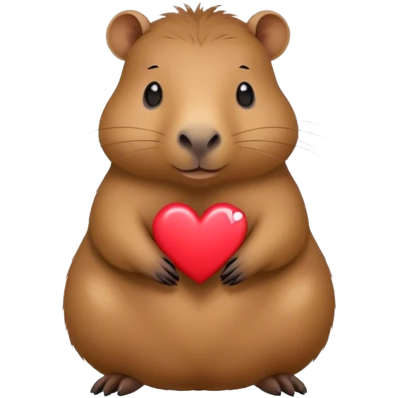 Capybara with a heart emoji