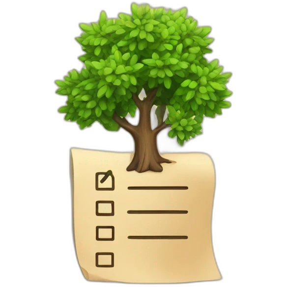 check list and tree emoji