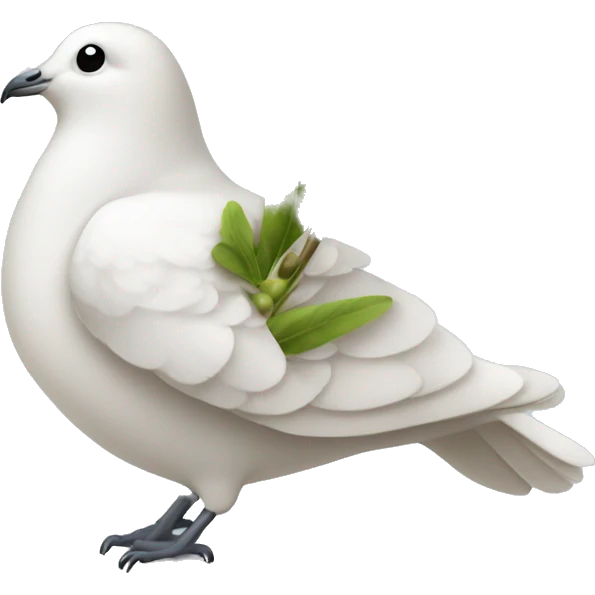 A white dove with an olive branch emoji