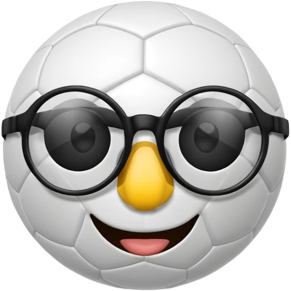 soccer ball wearing joke glasses and nose emoji
