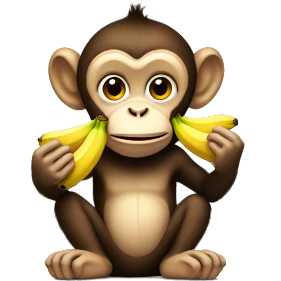 Monkey eating bananas emoji