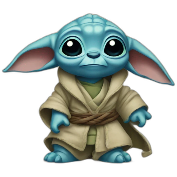 stitch-fait-un-calin-à-Yoda emoji