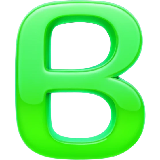 neon green letter D emoji