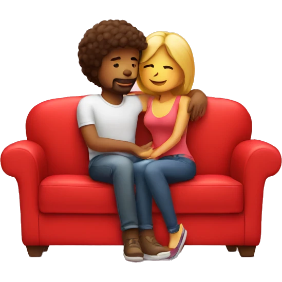 Lovers on red couch emoji