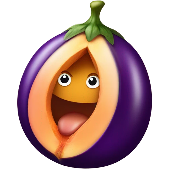 Egg plant into peach emoji