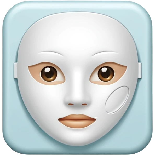 a beauty product box of skincare white  mask pack with rounded eyehole emoji