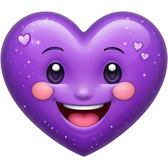 Laughing Glittery purple heart emoji
