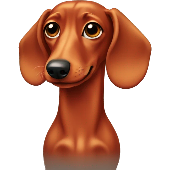 Red dachshund face  emoji