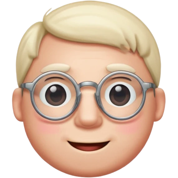 a guy who looks like kirby with a very round head, white skin and glasses emoji