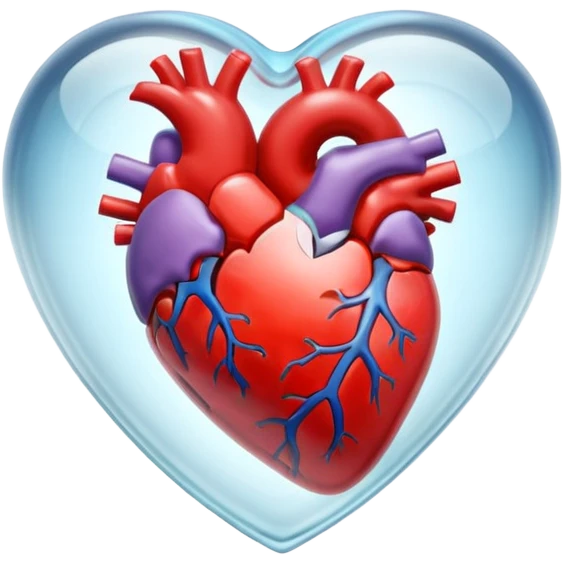 Clear 3D heart, see through, transparent emoji