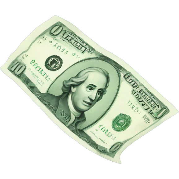 one banknote floating in the air emoji