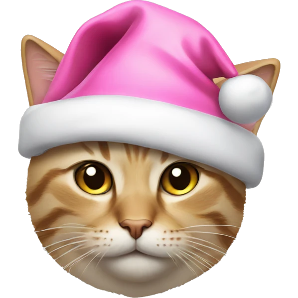 Cat wearing pink Santa hat emoji