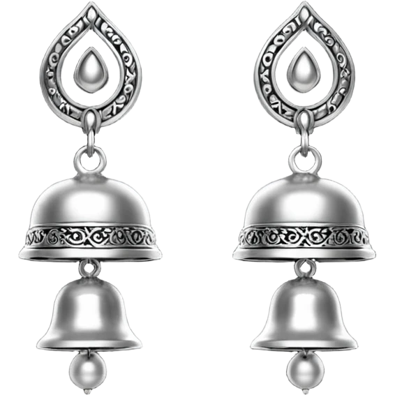 Oxidised jhumka earring emoji
