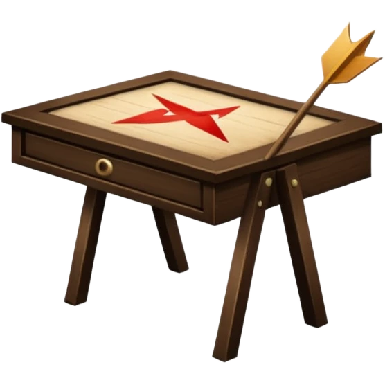 tavolo con freccia verso un piede emoji