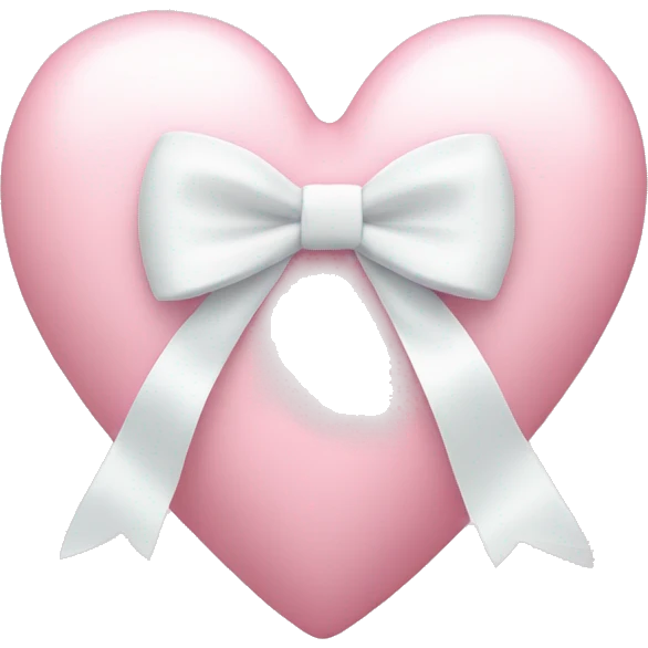 Pastel pink heart with white bow emoji