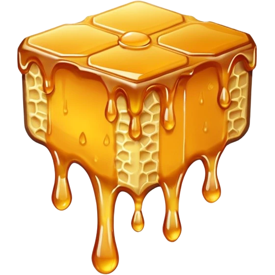a piece of honeycomb dripping homey emoji