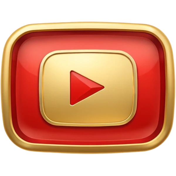 youtube golden play button with red edges emoji