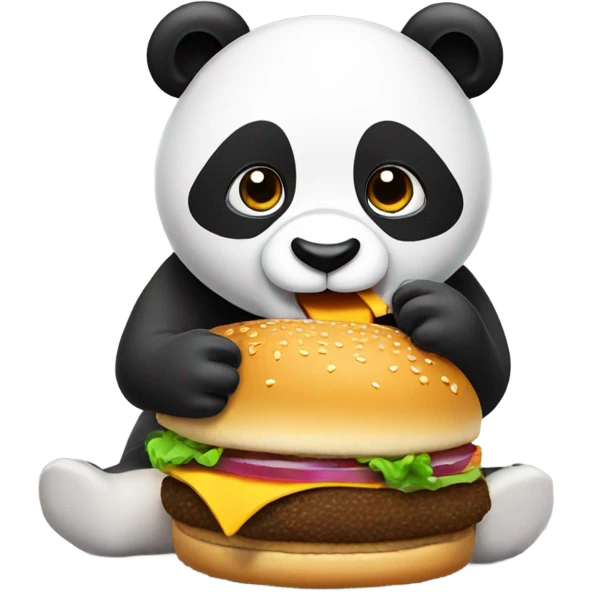 Panda eating burger emoji